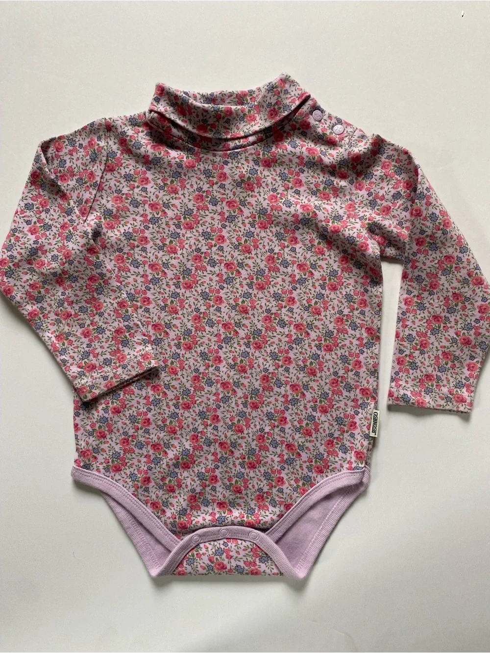 Vintage Oshkosh B'gosh Shirt Size 24 Months Turtleneck 90’s Pink Floral girls